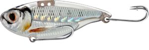 live target ict shad- blade bait, 2.25", 1/2 oz, glow/pearl