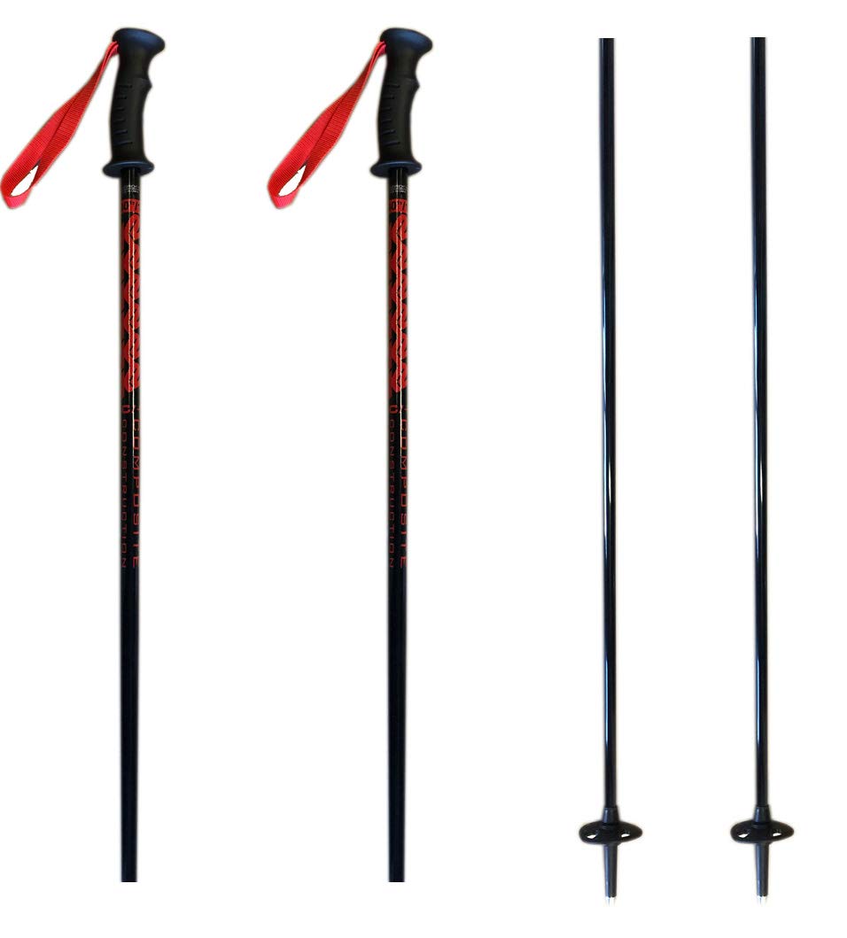 K2 Composite Power Ski Poles Ski Skiing Pole with Tab Grip (40" or 100cm, Red-Black)