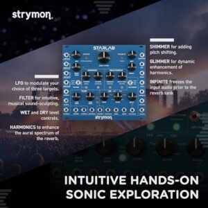 Strymon Starlab Time-Warped Reverberator Eurorack Reverb Module with Modulation and Karplus-Strong Synthesis, Blue