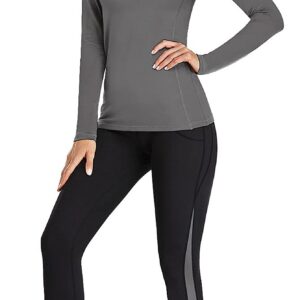 HiZiTi Thermal Underwear for Women Long Johns Set with Fleece Lined Base Layer Suits (Grey, X-Large)