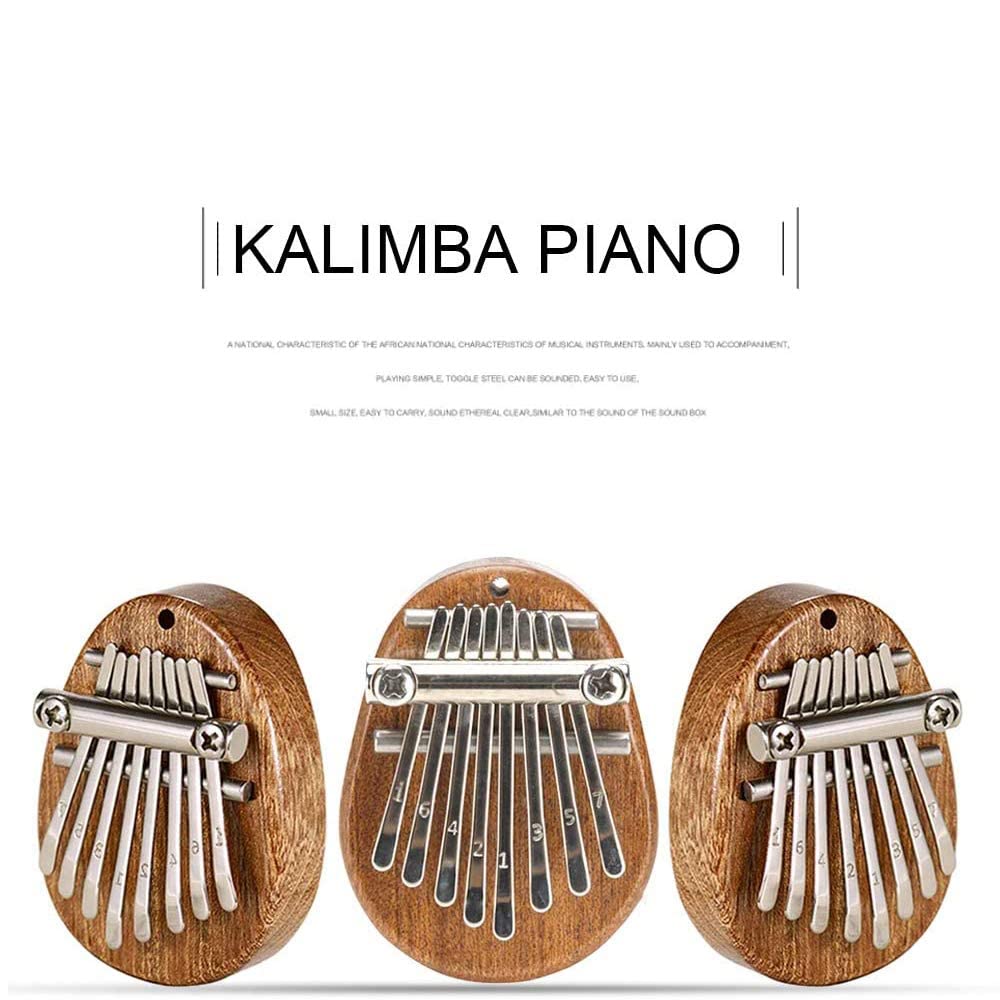 Thumb Piano 8 Key Mini Kalimba, Exquisite Finger Piano, Portable Marimba Musical Instrument Gift, Wooden Finger Mbira with Lanyard Special Gifts for Kids and Adults Beginners