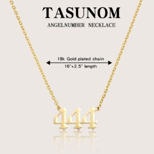 Angel Number 444 Choker Necklace Numerology Jewelry for Women Gold Tone