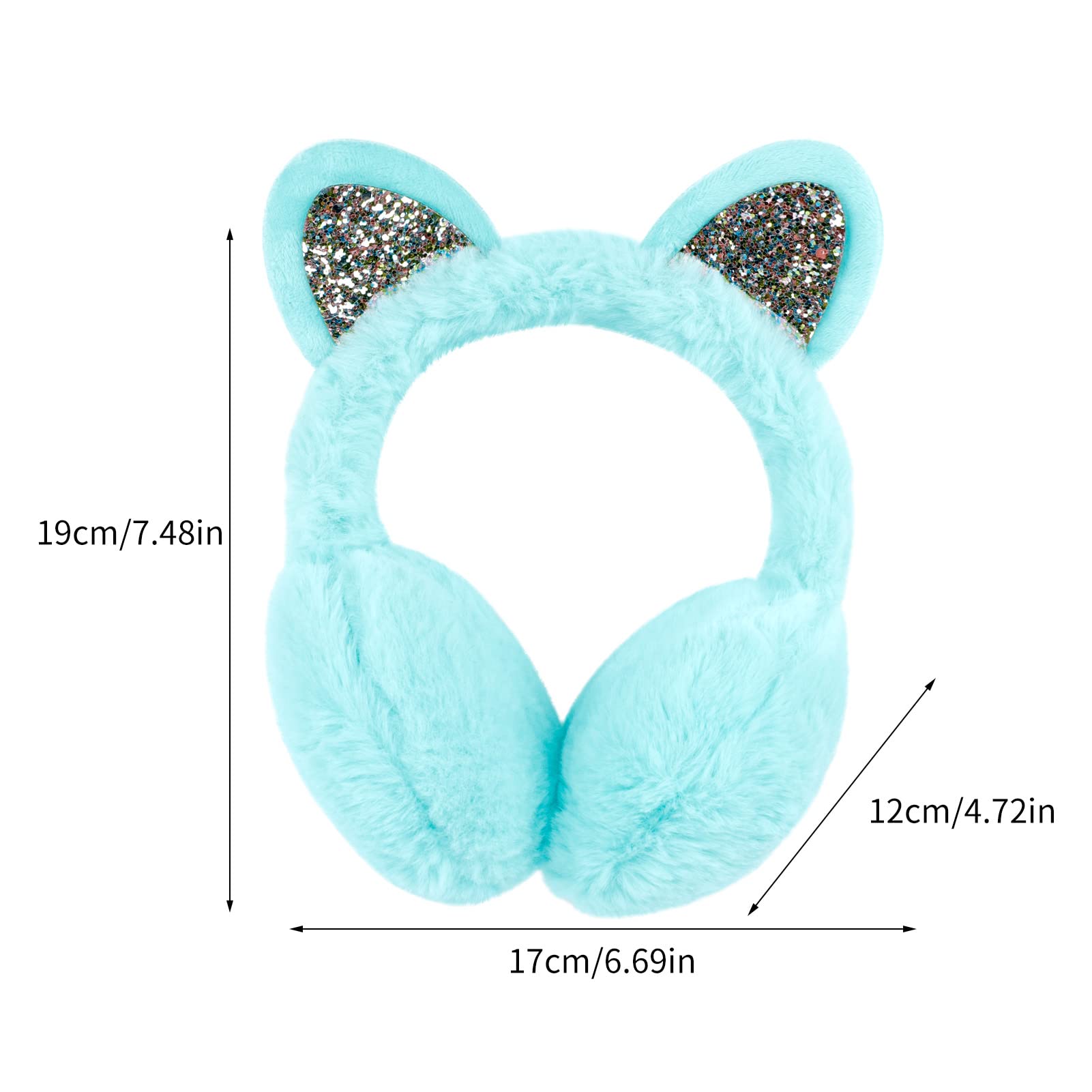 CHUANGLI Winter Warm Cat Ear Muffs for Women Girls Cute Catear Earmuff Ladies Headband Faux Fur Earmuffs Plush Ear Warmers