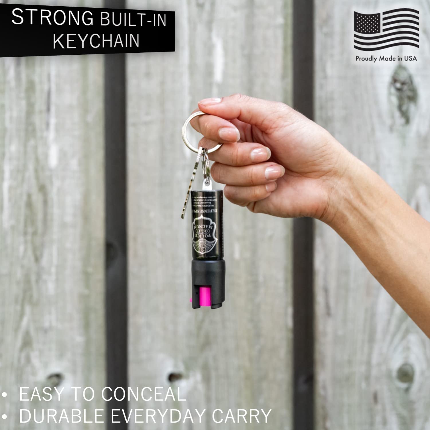 POLICE MAGNUM Mini Pepper Spray Bulk Pack- Max Heat Strength- Made in The USA - 1/2oz Twist Lock Keyrings (20 Hot Pink) Half Ounce