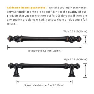 Asidrama 20 Pack 5 Inch(128mm) Oil-Rubbed Bronze Kitchen Cabinet Handles, Cabinet Pulls Kitchen Cabinet Hardware for Cupboard Drawer Handles Dresser Pulls