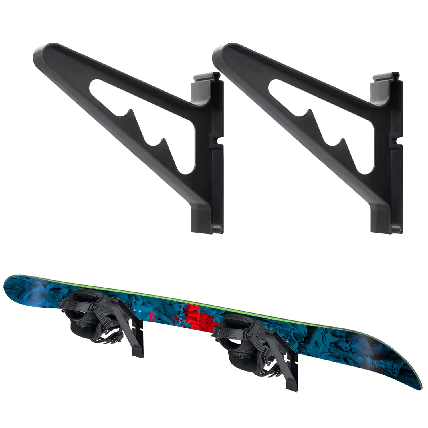 Poskad Snowboard Wall Mount Rack Display Wall Holder,Adjustable Storage Layers Space Saving Design,Home and Garage SKi Board Storage. (1 Set)