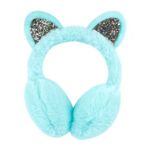 chuangli winter warm cat ear muffs for women girls cute catear earmuff ladies headband faux fur earmuffs plush ear warmers