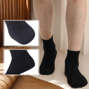 RZTT 90% Merino Wool Socks for Men, Ankle Low Cut socks Lightweight Breathable Athletic Socks Women with Arch Support,3 Pairs,Large,Black