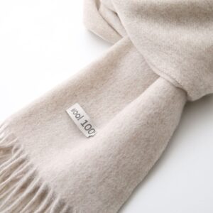 linişte 100% Pure Wool Scarf - Men and Women Winter Warm Soft Luxurious Solid Colors Gift Box Cream