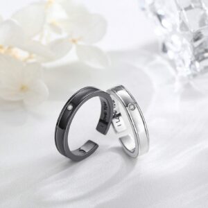 OHAYOO Matching Rings 925 Sterling Silver Ring Sets for Couples His and Hers Wedding Ring Sets Promise Rings for Couples