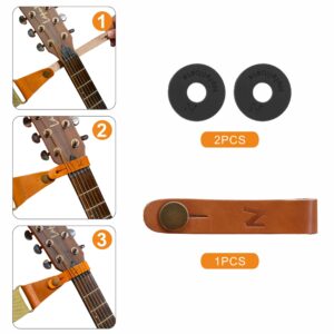 Nefelibata Guitar Strap Lock, Leather Guitar Strap Button, Headstock Adapter Tie,Guitar Neck Strap for Acoustic, Ukulele Strap & Mandolin,Come with Free 1 Pair Strap Locks