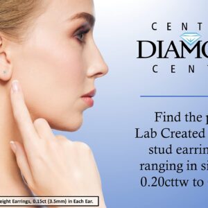 Central Diamond Center Lab Grown Round Diamond Earrings Sterling Silver, 14K Gold Post 0.30ctw (0.28-0.33ctw) Platinum Plated