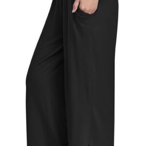 UEU Women's Wide Leg Yoga Pants High Waisted Comfy Dance Sweatpants Loose Casual Soft Lounge Joggers for Women with Pockets (Black, S)