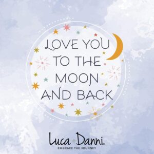 Luca + Danni Crystal I Love You to The Moon and Back Bangle Bracelet For Women - Silver Tone Regular Size Made in USA