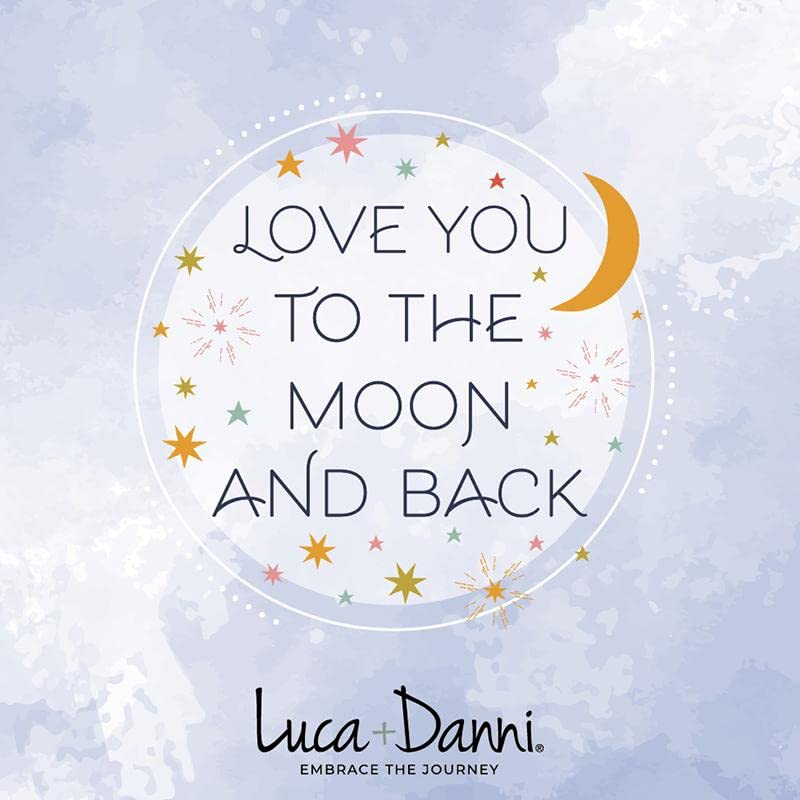 Luca + Danni Crystal I Love You to The Moon and Back Bangle Bracelet For Women - Silver Tone Regular Size Made in USA