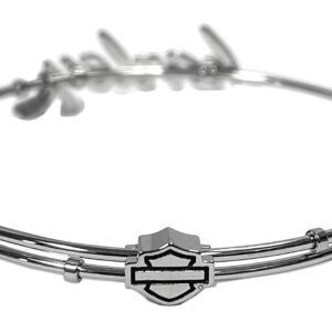 Harley-Davidson Women's Cursive Harley Bangle Bracelet, Stainless Steel HSB0133