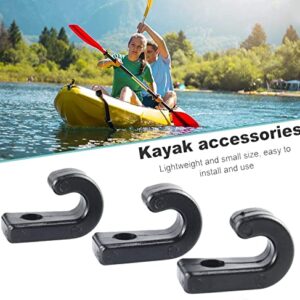 Mesee 50 pcs Kayak J Hooks Black Nylon, Plastic J-Shaped Bungee Cord Lashing Hook,Tie Down J-Hooks for Kayaks/Canoes Repair/Paddle Board/Rowing Boats Accessory