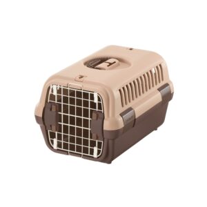 richell pet travel carrier size small in brown, travel carrier or crate for dogs & cats up to 11 lbs.