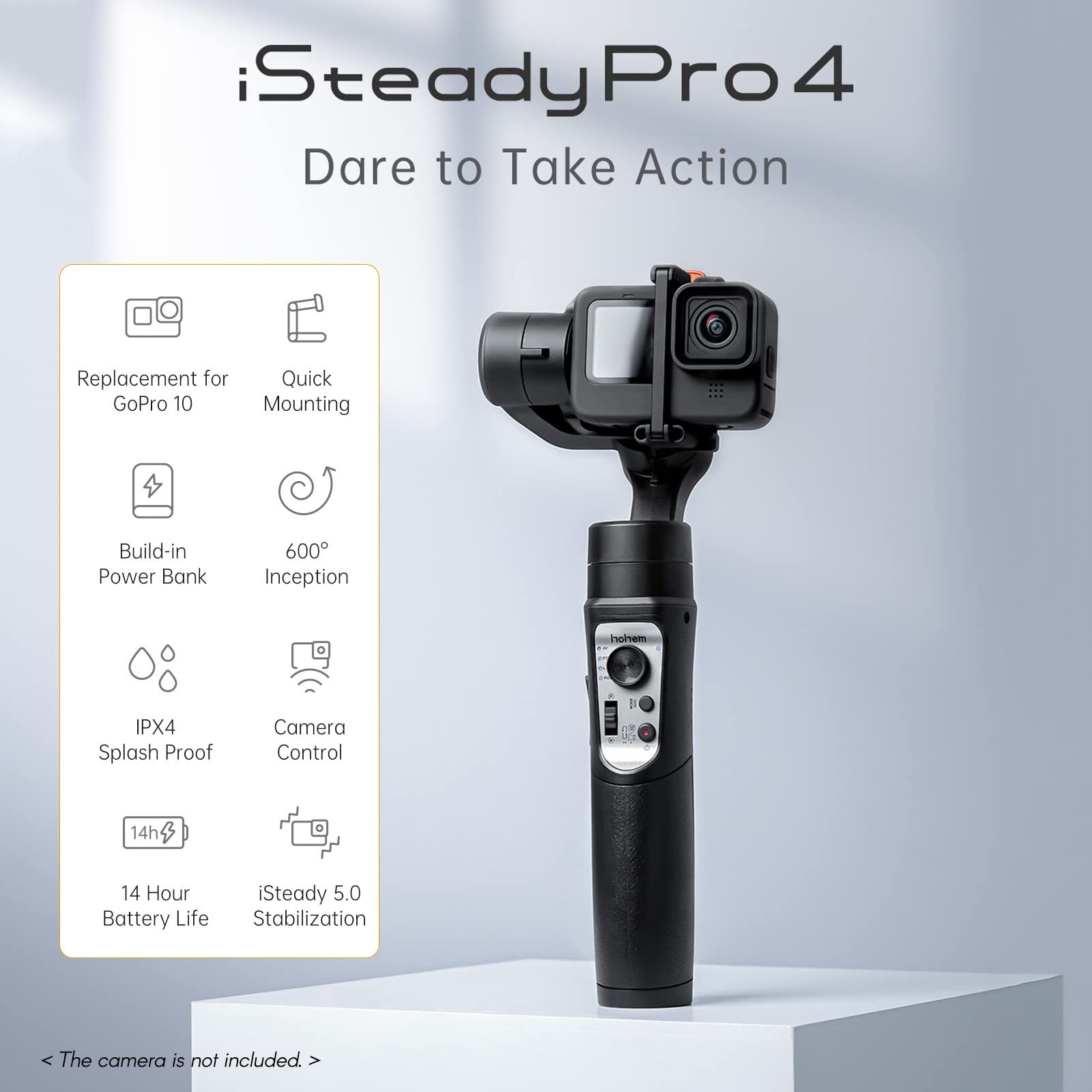 Hohem iSteady Pro 4 3-Axis Handheld Sports Camera Gimbal Stabilizer Wireless Control Splash Proof Stabilizer Replacement for GoPro 10 9 8 7 6 5 4 3 OSMO Action Insta360 One R