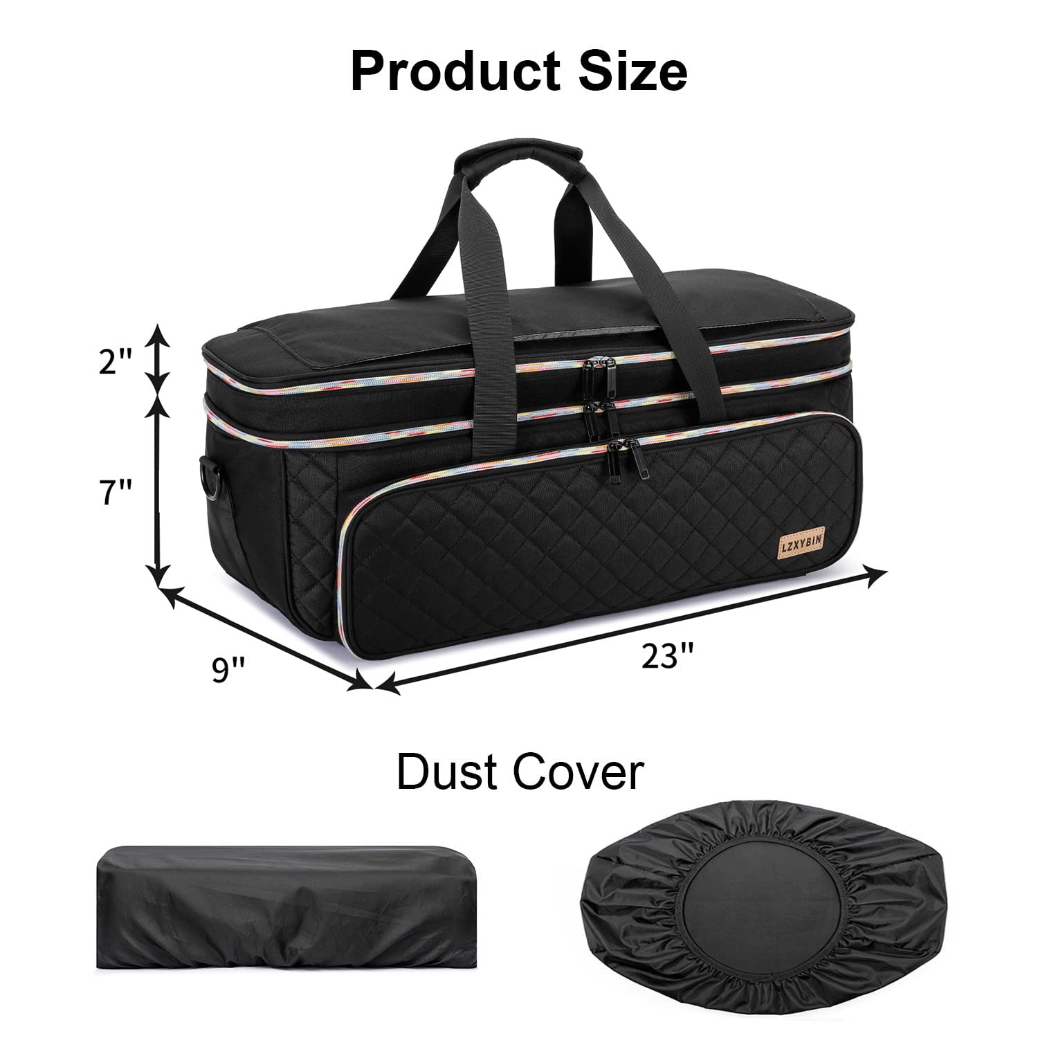 LZXYBIN Carrying Case Bag with Mat Pocket for Cricut Explore Air 2 Maker 3 Bag Carrying Case Black