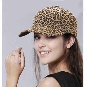 XYIYI Leopard Khaki Original Classic Cotton Baseball Cap Adjustable Cheetah Dad Hat Unconstructed Plain Cap