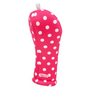 Women's Hot Pink & White Polka Dots Driver 460cc Club Headcover Handmade by BeeJos