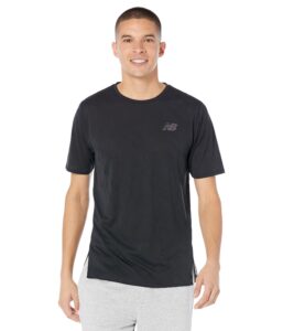 new balance men's q speed jacquard short sleeve 22, black, medium