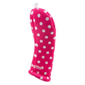 Women's Hot Pink & White Polka Dots Driver 460cc Club Headcover Handmade by BeeJos