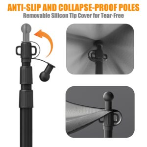 WILDROAD Tarp Poles Tent Poles Canopy Poles 7.7 ft, Telescoping Aluminum Poles with Non-Slip Aluminum Cone Bottom, Portable and Lightweight Camping Gear for Camping and Awnings, Set of 2