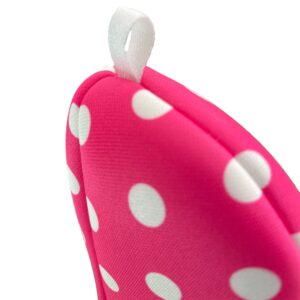 Women's Hot Pink & White Polka Dots Driver 460cc Club Headcover Handmade by BeeJos