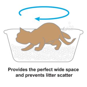 Richelle PAW TRAX Wide Cat Litter Pan in Brown, Rectangular Cat Litter Pan with Scoop | Plastic and Durable - Ideal for Big Cats and Multi-Cat Households