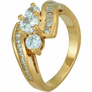 LIFETIME JEWELRY Cubic Zirconia Baguettes Ring for Women 24k Real Gold Plated (9)