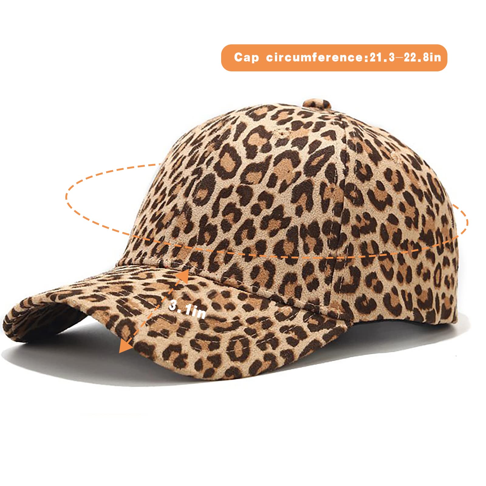 XYIYI Leopard Khaki Original Classic Cotton Baseball Cap Adjustable Cheetah Dad Hat Unconstructed Plain Cap