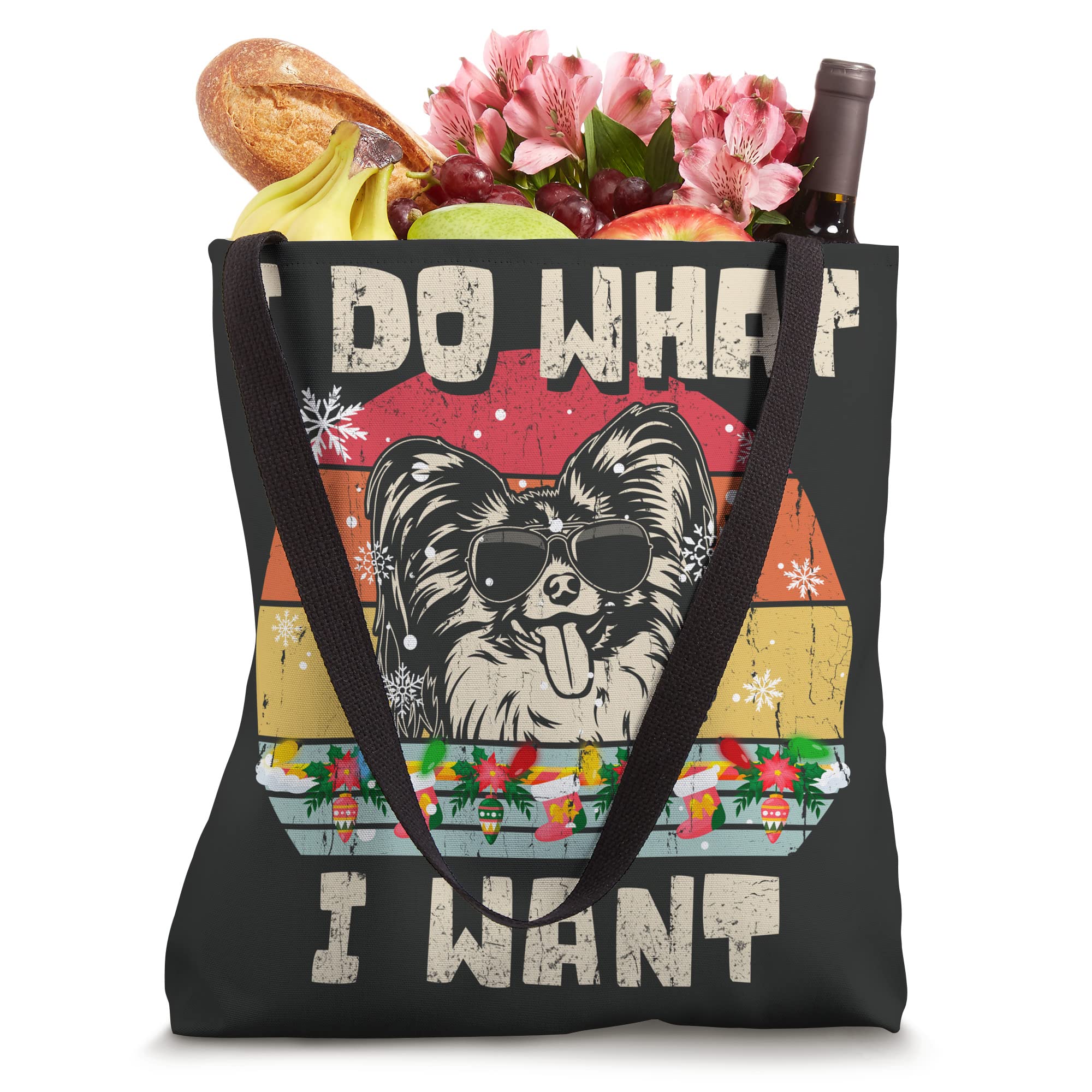 I Do What I Want Papillon Retro Christmas Style Funny Tote Bag