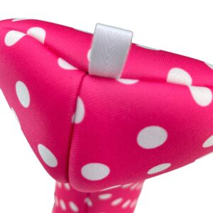 Women's Hot Pink & White Polka Dots Driver 460cc Club Headcover Handmade by BeeJos