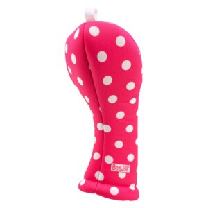 Women's Hot Pink & White Polka Dots Driver 460cc Club Headcover Handmade by BeeJos