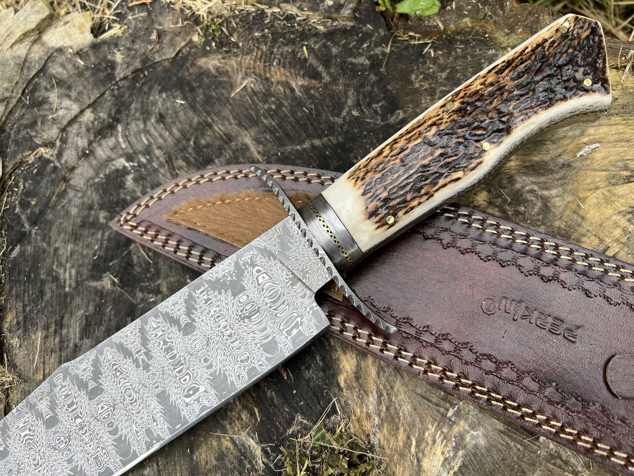 Perkin Damascus Steel Hunting Knife Handmade Knife Knives One Kind of Knife