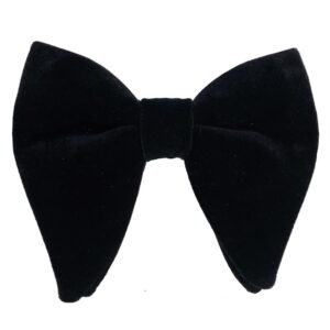 mantieqingway velvet bow ties for men oversize pre-tie bowtie tuxedo bowties (black)