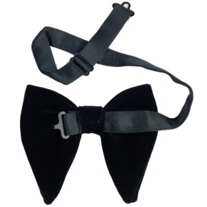 Mantieqingway Velvet Bow Ties for Men Oversize Pre-tie Bowtie Tuxedo Bowties (Black)