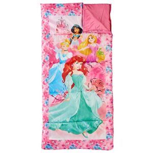 Exxel Outdoors Disney Princess Kids Camp Set - Tent, Backpack, Sleeping Bag and Flashlight - 4 Piece Indoor/Outdoor Princess Kids Set,Multi,D-4SLGFL20PRN