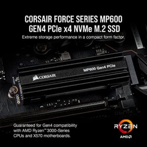 Corsair Force Series MP600 1TB M.2 NVMe PCIe Gen4 2 SSD (Up to 4,950MB/s Sequential Read and 4,000MB/s Sequential Write Speeds, High-density 3D TLC NAND, Up to 1,800TB Written) Black