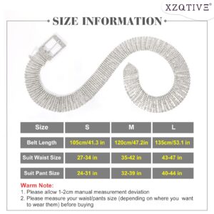 XZQTIVE Women Crystal Belt Rhinestone Shiny Diamond Bling Glitter Chain Waist Belt for Jeans Dresses Pants Silver Gold