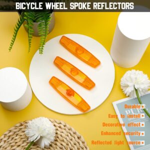 6 Pieces Bike Reflectors Bike Wheel Reflectors Bicycle Spoke Reflector Bicycle Safety Warning Reflector Road Bike Tire Reflectors Bike Accessories for Mountain Bike Decoration Night Riding (Yellow)