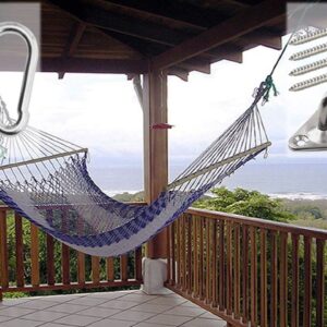 Branded Boards Heavy Duty Black or Silver 1000lb Load Hammock Hanging Kits with Locking Carabiner Snap Hooks, for Trees, Ceilings, Walls, Porches, Posts (Diamond-Plate-Hammock-Kit-Silver)