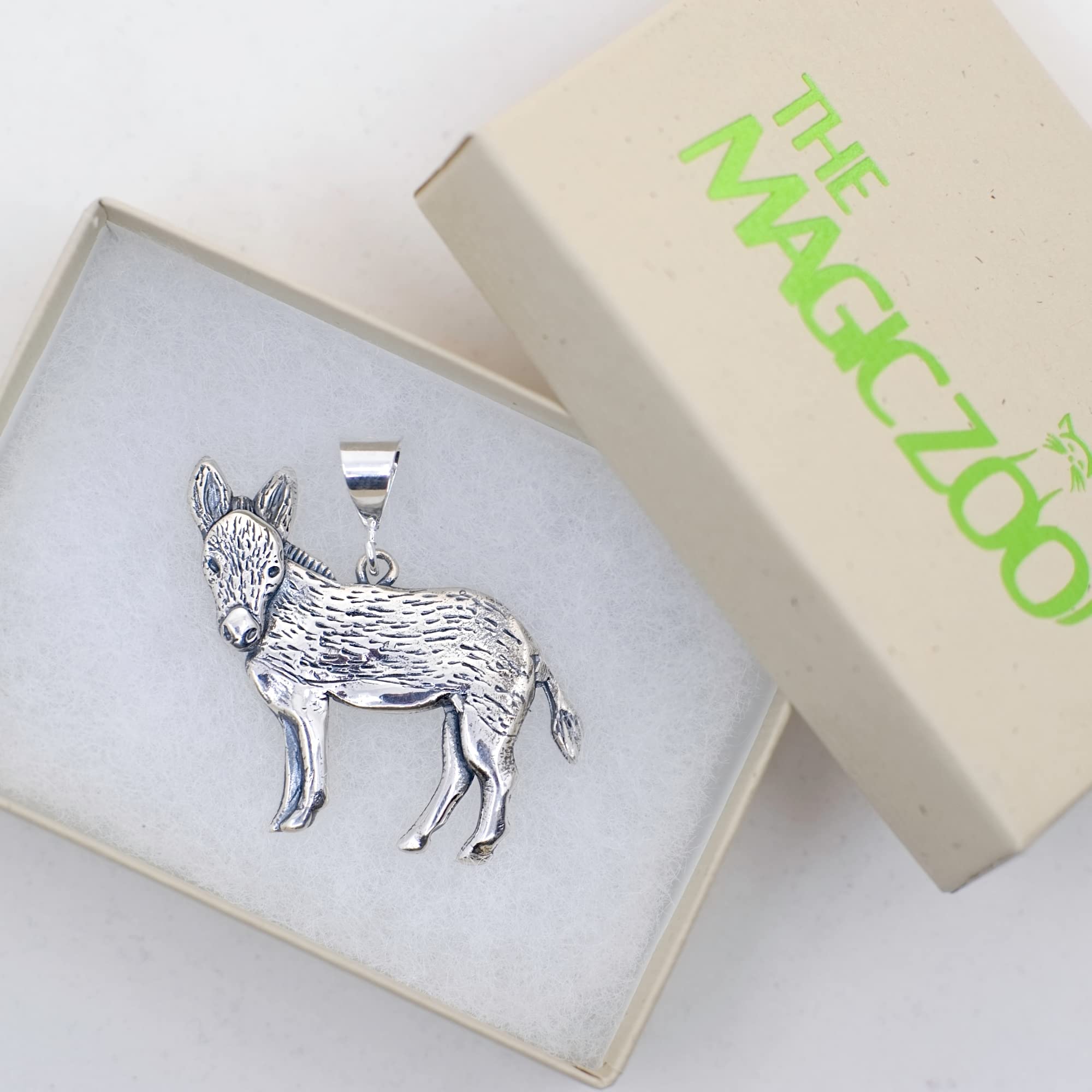 The Magic Zoo Sterling Silver Large Donkey Pendant