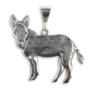 the magic zoo sterling silver large donkey pendant