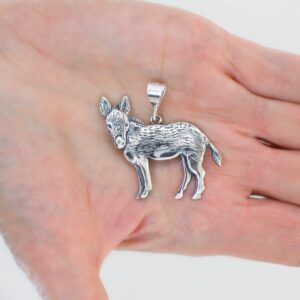 The Magic Zoo Sterling Silver Large Donkey Pendant