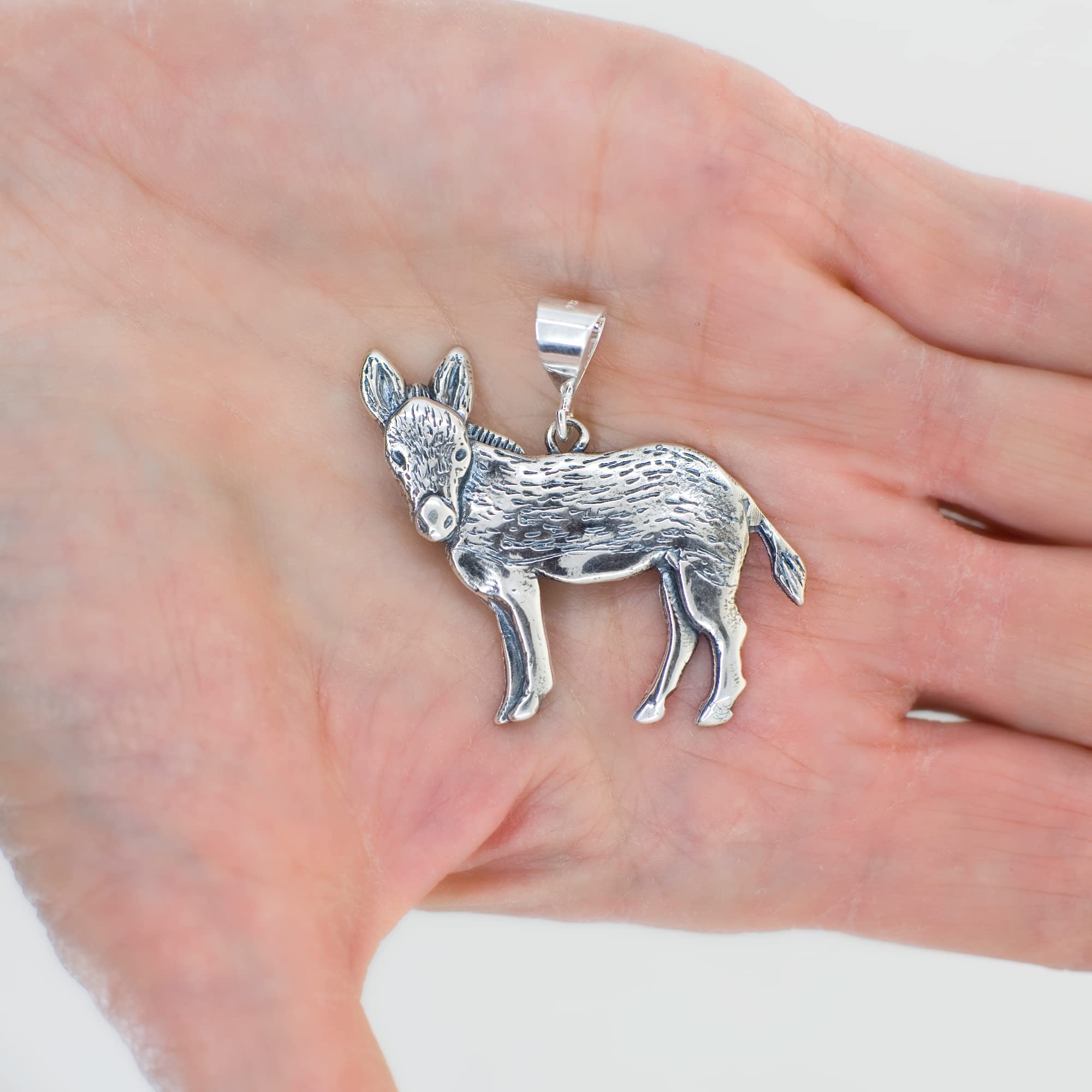 The Magic Zoo Sterling Silver Large Donkey Pendant