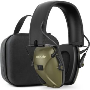 awesafe Electronic Shooting Earmuff Ear Hearing Protection Safety Ear Muffs Noise Reduction Sound Amplification