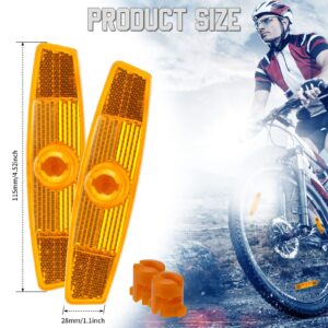 6 Pieces Bike Reflectors Bike Wheel Reflectors Bicycle Spoke Reflector Bicycle Safety Warning Reflector Road Bike Tire Reflectors Bike Accessories for Mountain Bike Decoration Night Riding (Yellow)